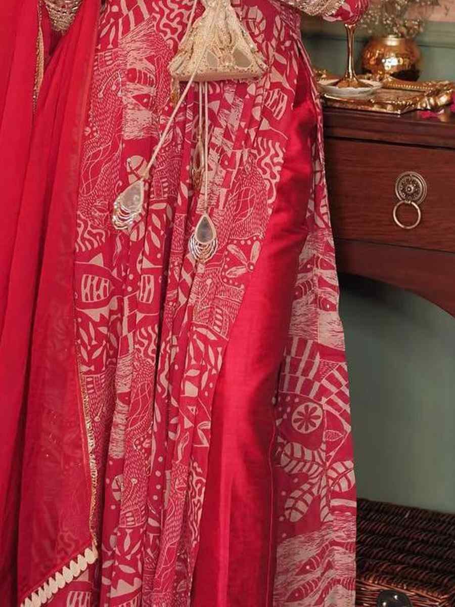 Dark Green Chinon Embroidered Festival Casual Ready Pant Salwar Kameez