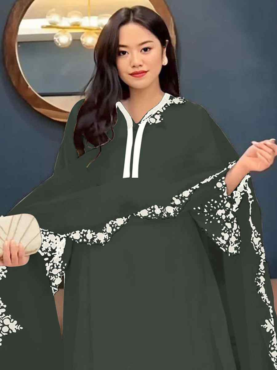 Dark Green Faux Georgette Embroidered Party Casual Ready Palazzo Pant Salwar Kameez