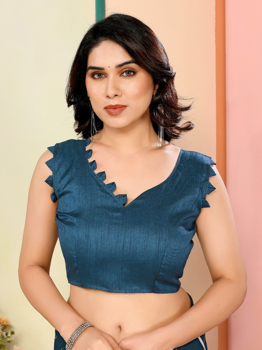 Dark Teal Georgette Traditional Wedding Reception Party Festival Casual Classic Style Sarees