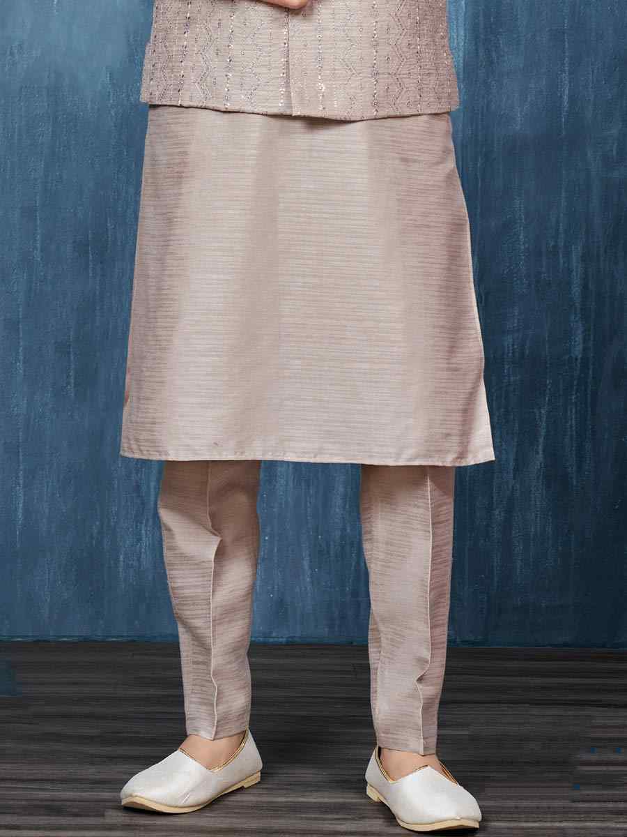 Dessert Brown Art Banarasi Silk Woven Festival Wedding Kurta