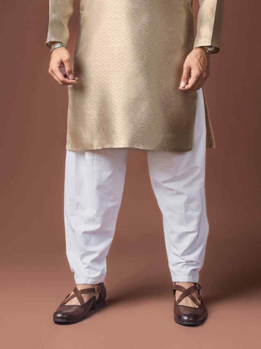 Dessert Jacquard Silk Embroidery Festival Wedding Party Mens Kurta