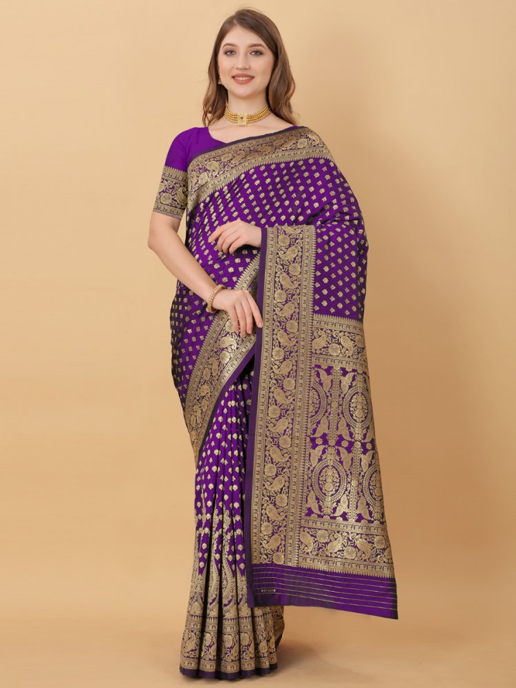 Duke Blue Silk Handwoven Party Saree