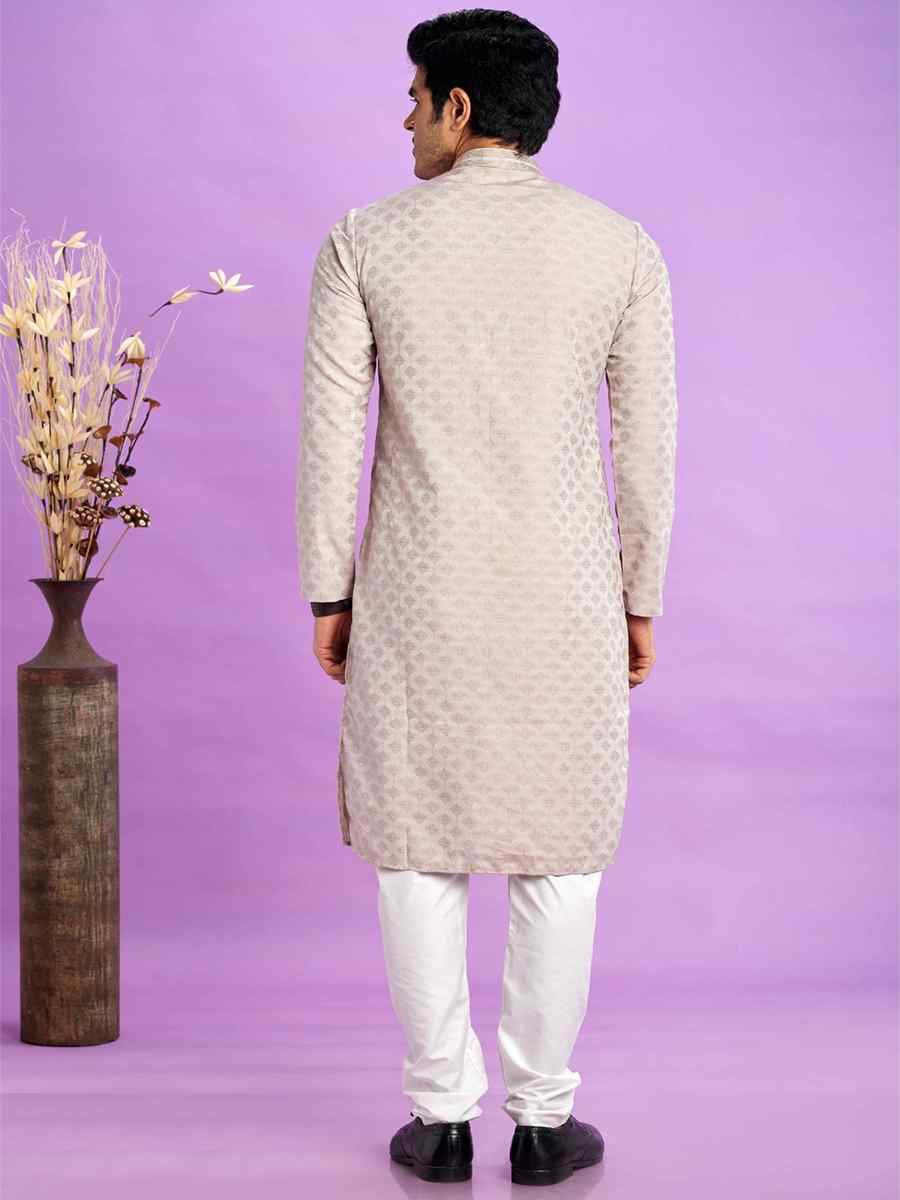 Dusty Jacquard Art Soft Silk Printed Festival Casual Kurta