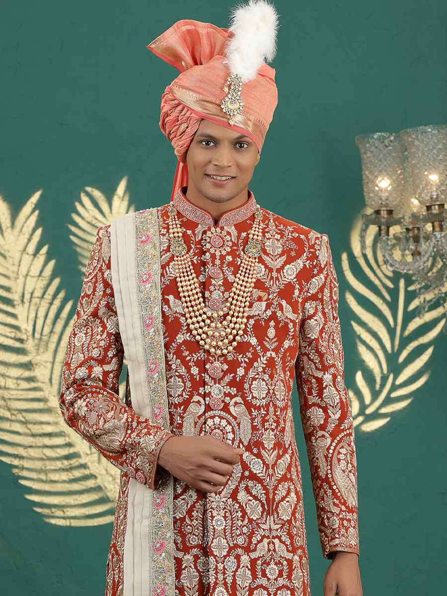 Fanta Art Silk Embroidered Festival Wedding Mens Sherwani
