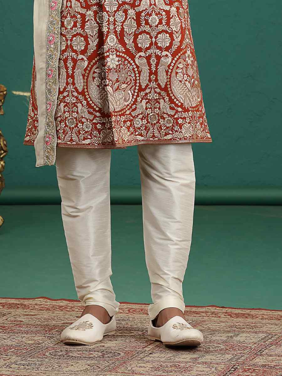 Fanta Art Silk Embroidered Festival Wedding Mens Sherwani