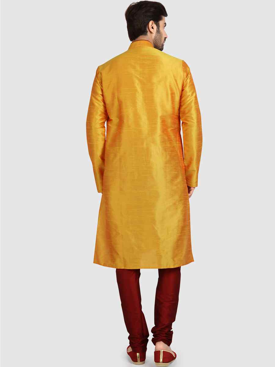 Fire Art Silk Plain Festival Kurta