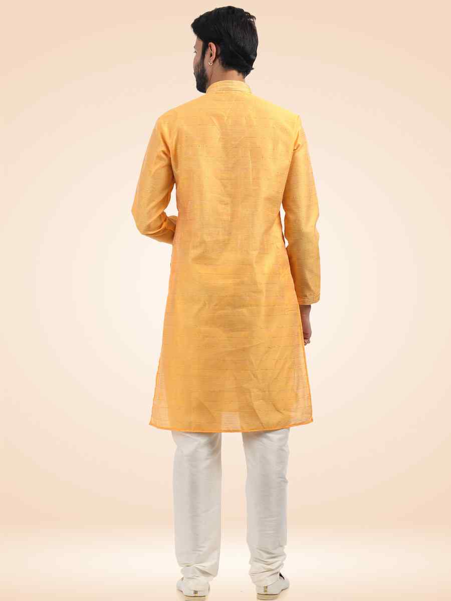 Fire Jacquard Banarasi Silk Woven Festival Party Kurta