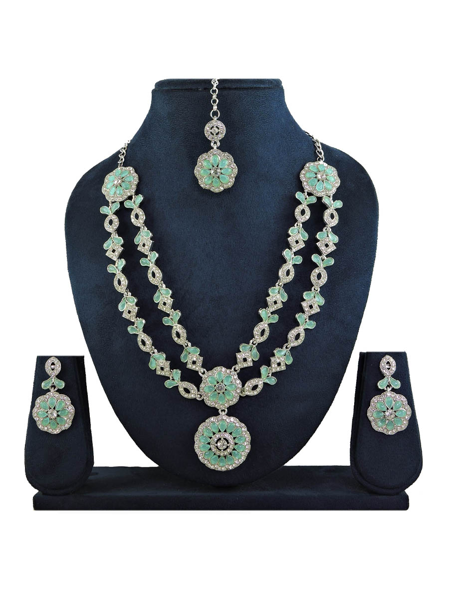 Firozi Alloy Festival Wear Kundan Necklace