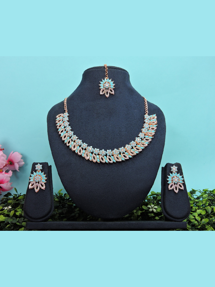 Firozi Alloy Festival Wear Kundan Necklace
