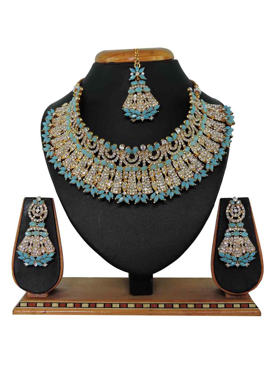 Firozi Alloy Festival Wear Kundan Necklace