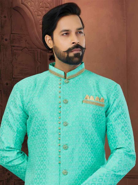 Firozi colour sherwani cheap