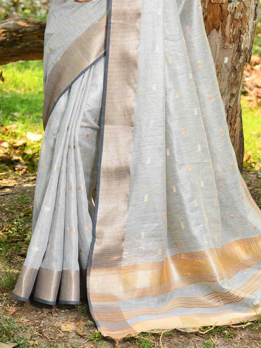 Firozi Linen Silk Printed Casual Festival Contemporary Saree