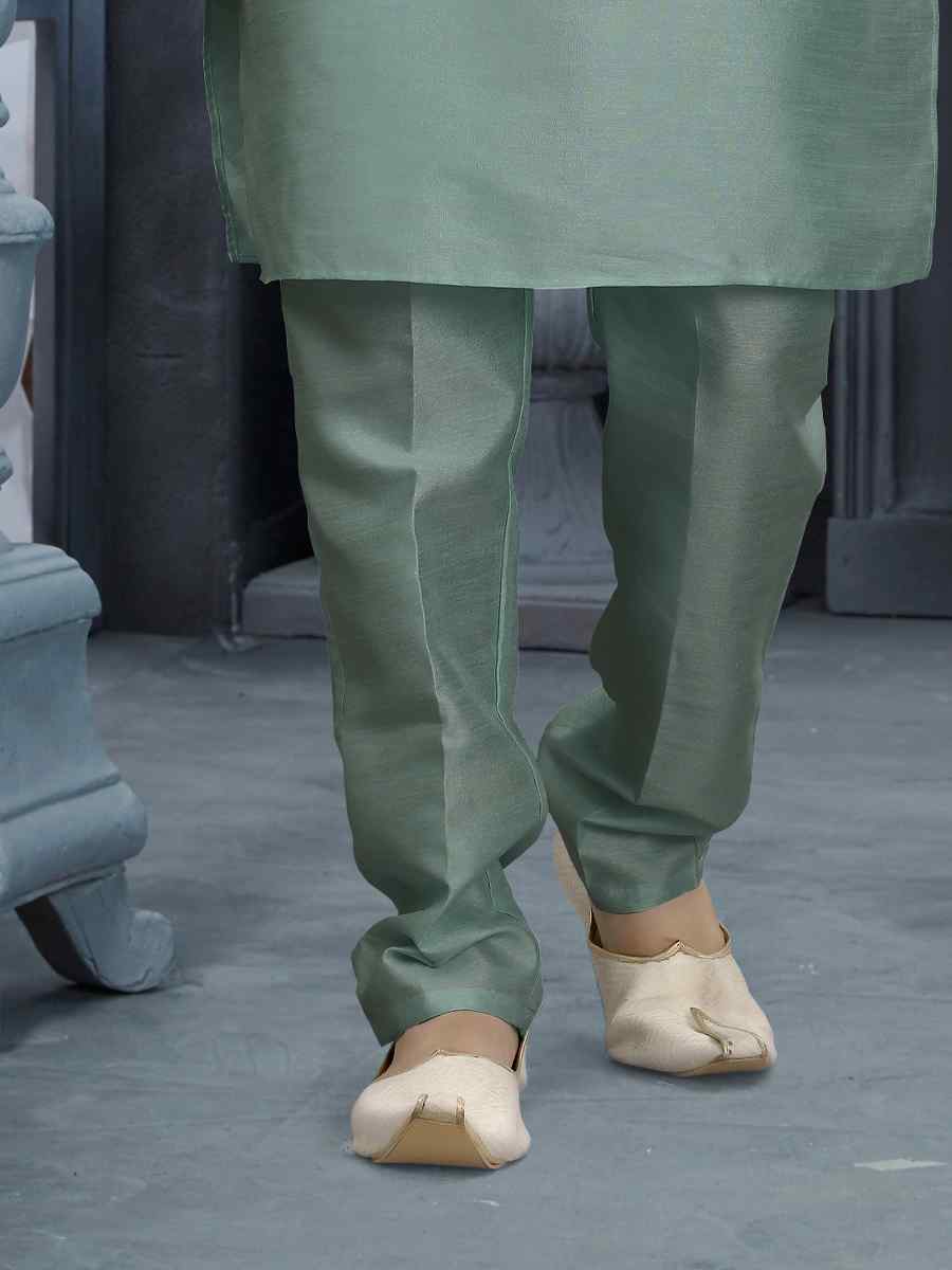 Firozi Silk Dupion Woven Festival Wedding Sherwani