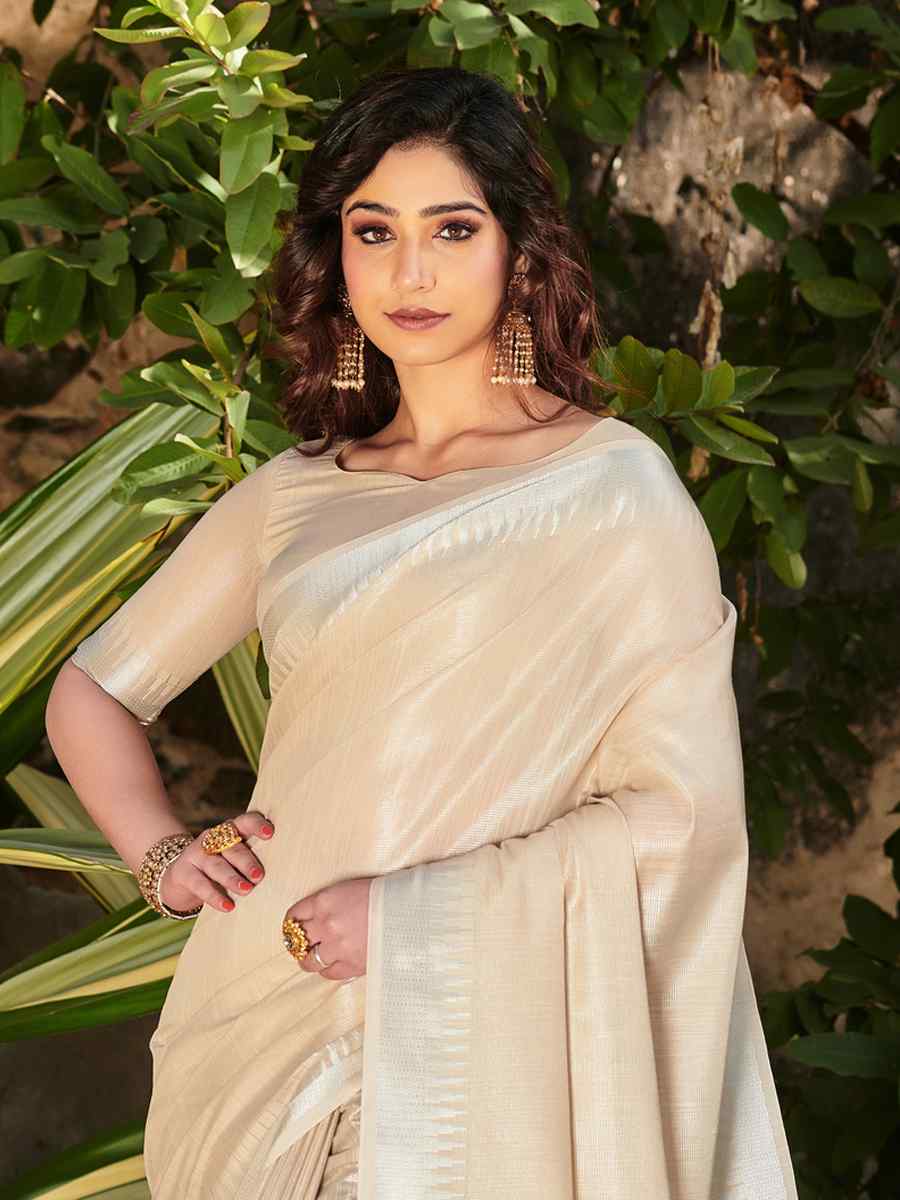 Firozi Tissue Linen Handwoven Party Festival Heavy Border Saree
