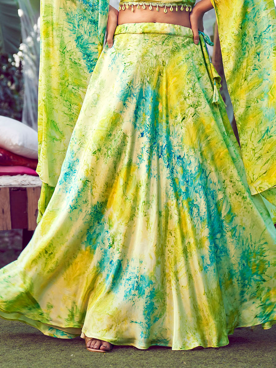 SHADED LIME GREEN LEHENGA – Sahil Exclusive