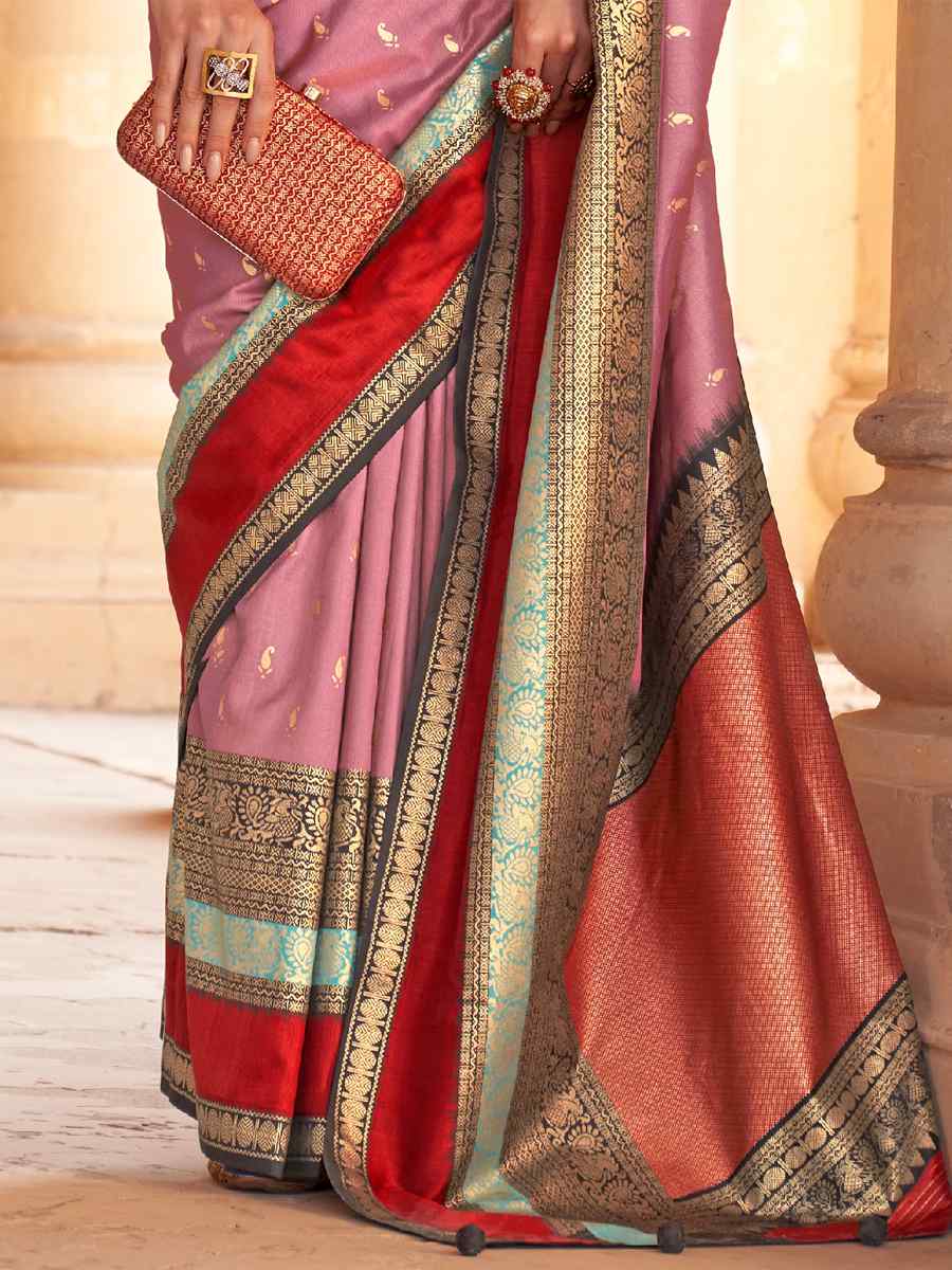 Froly Pink V B Silk Handwoven Casual Festival Classic Style Saree