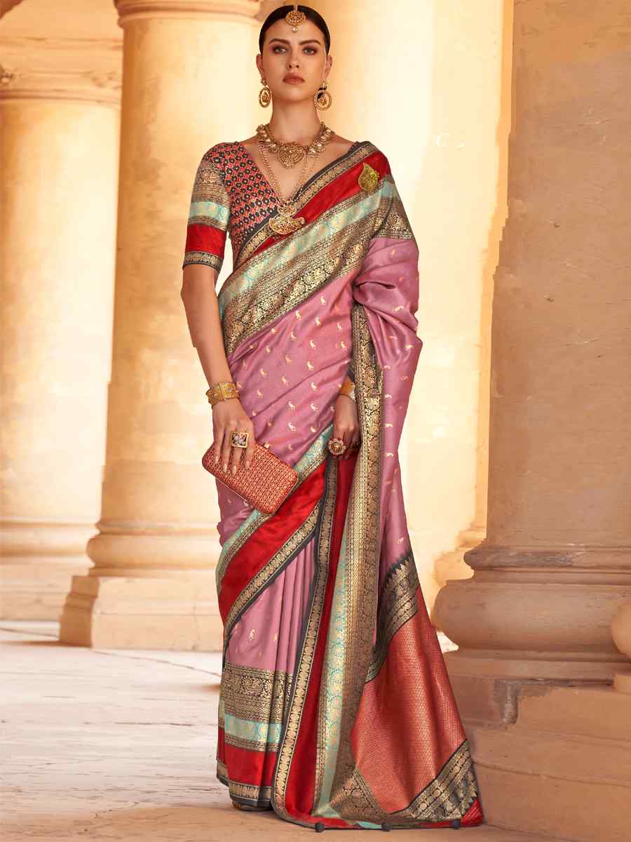 Froly Pink V B Silk Handwoven Casual Festival Classic Style Saree