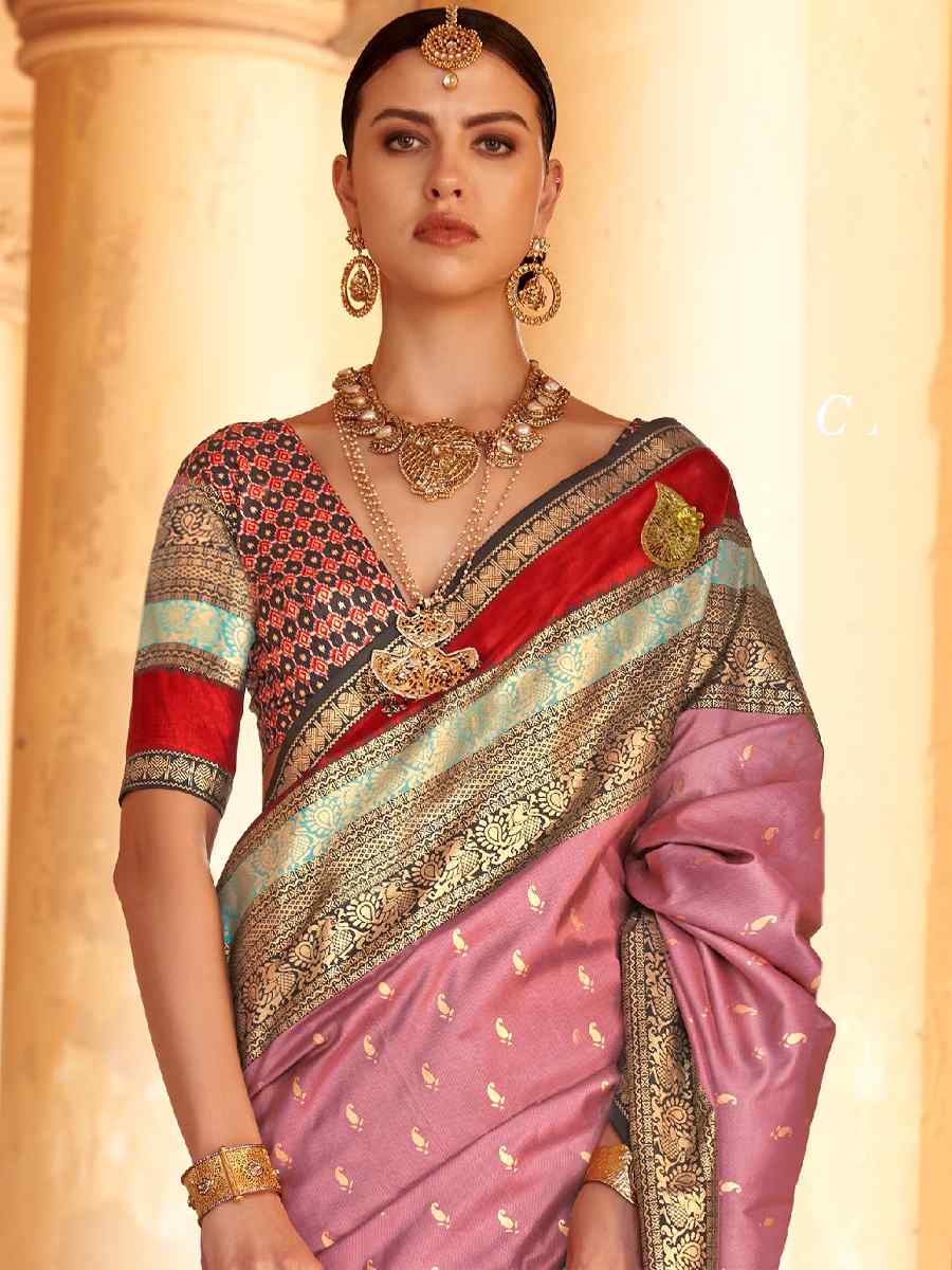 Froly Pink V B Silk Handwoven Casual Festival Classic Style Saree