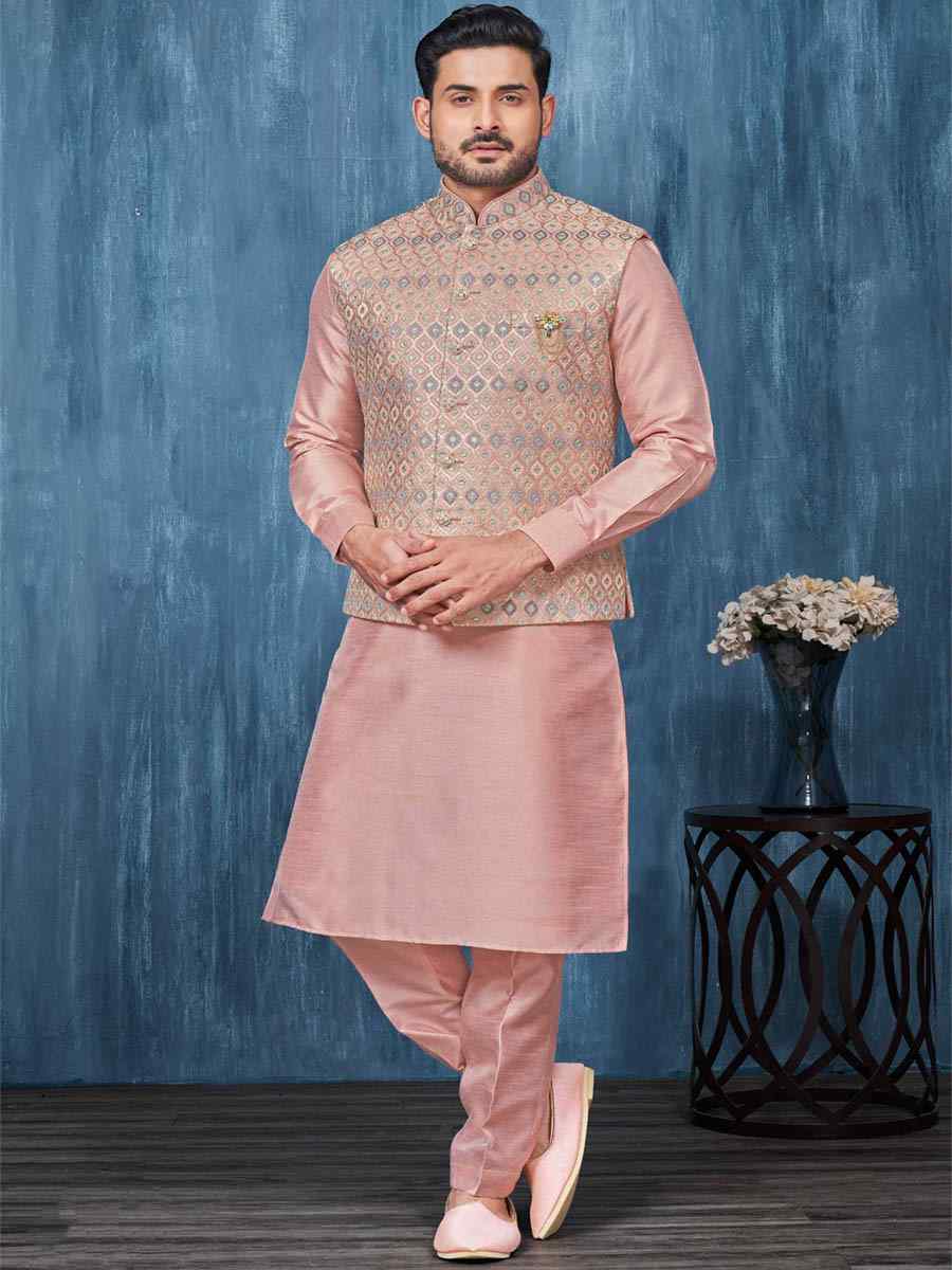 Gajri Art Banarasi Silk Woven Festival Wedding Kurta
