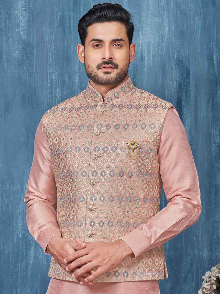 Gajri Art Banarasi Silk Woven Festival Wedding Kurta