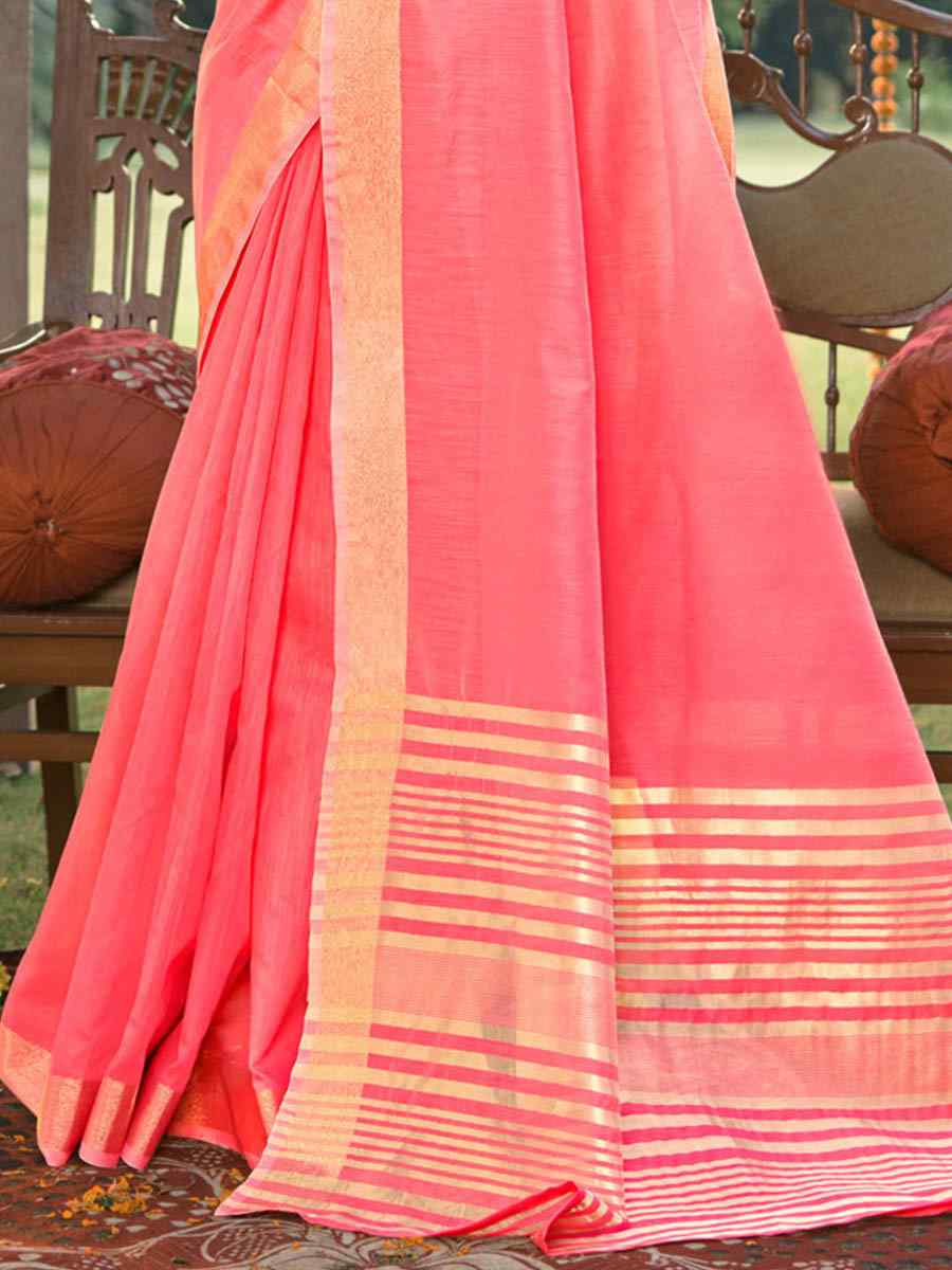 Gajri Cotton Handwoven Casual Festival Heavy Border Saree