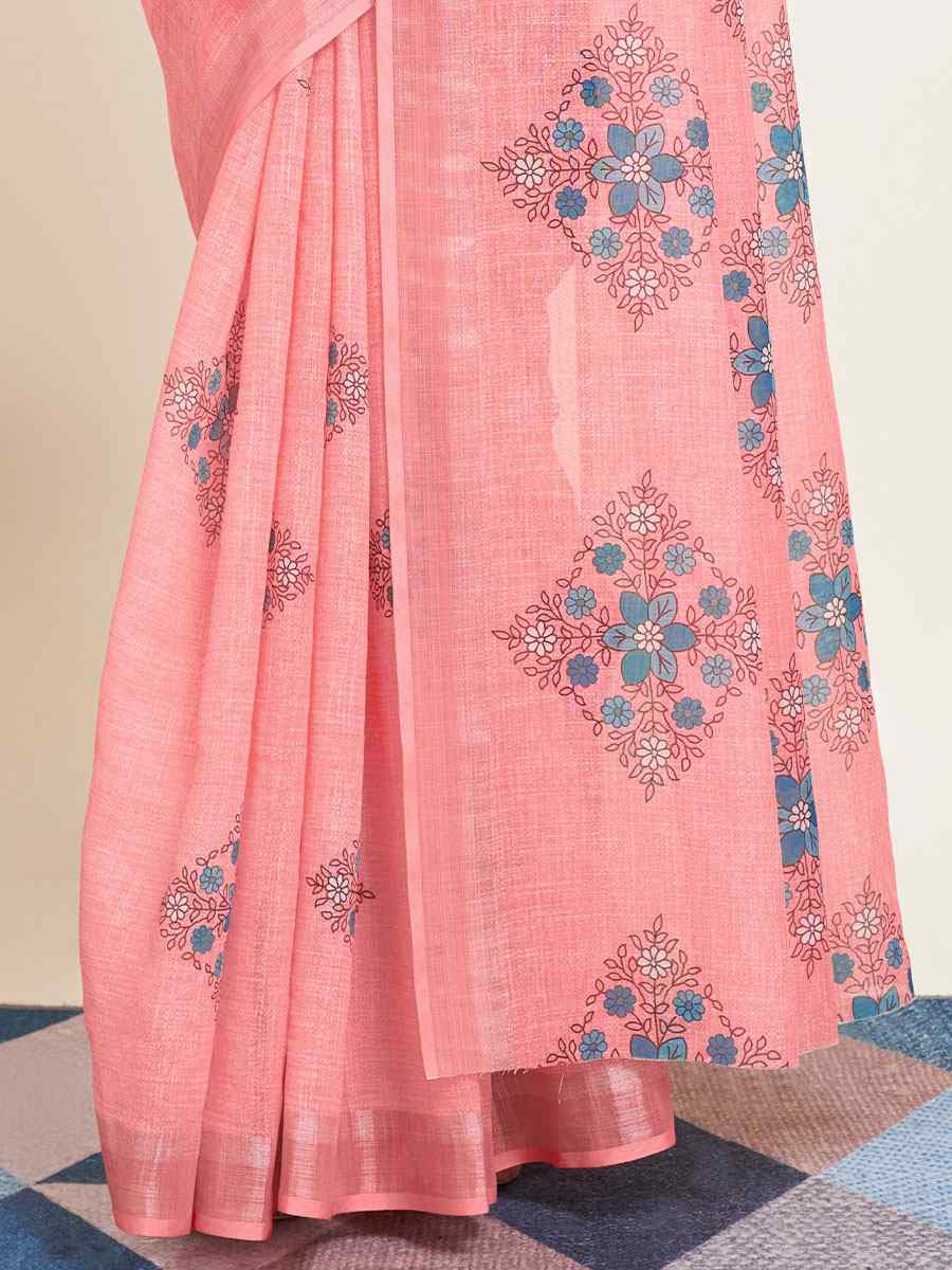 Gajri Cotton Printed Casual Festival Contemporary Saree