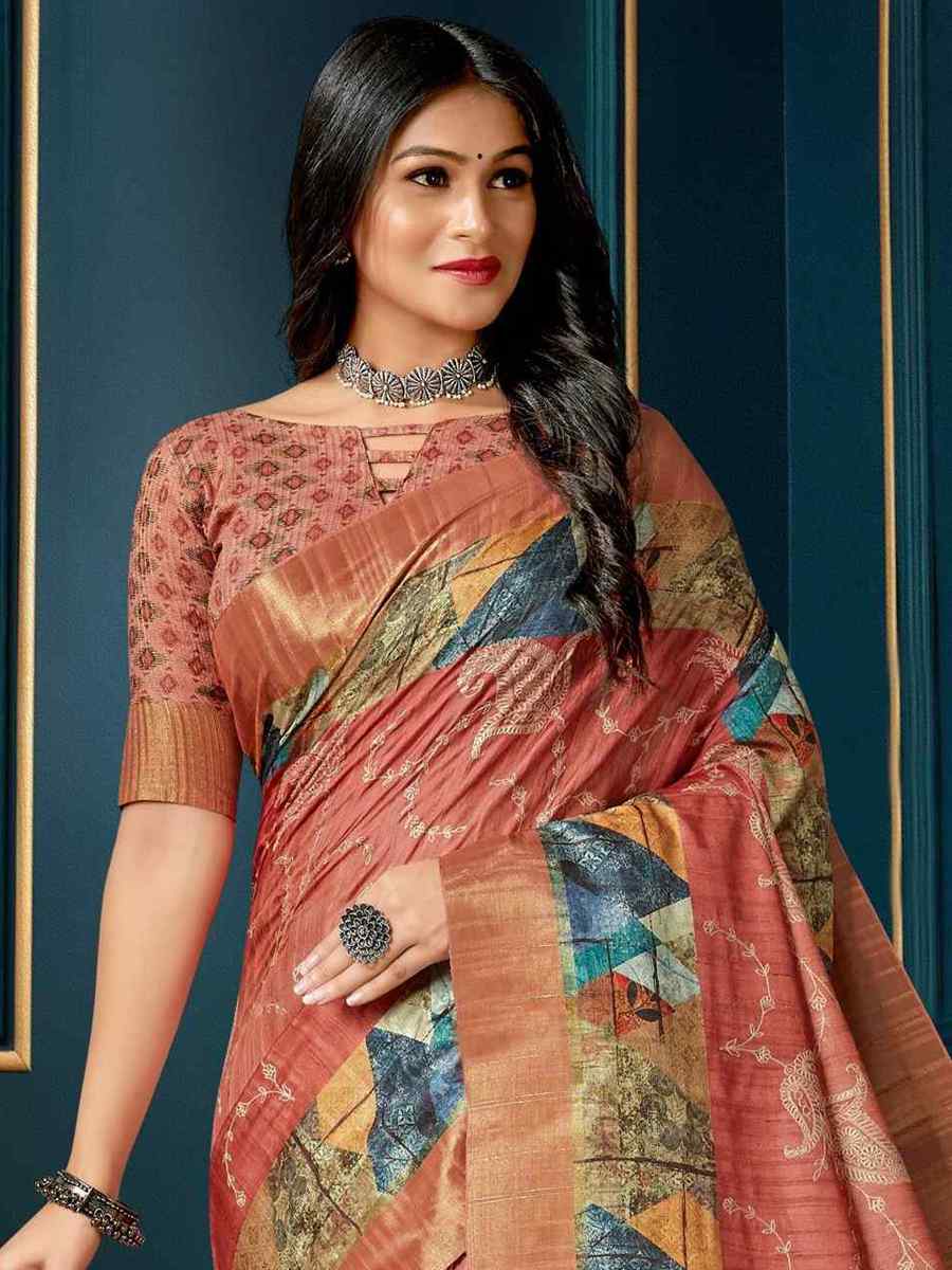 Gajri Kotha Silk Embroidered Mehendi Festival Heavy Border Saree