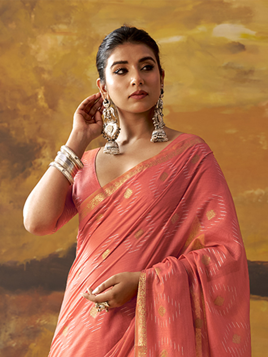 Gajri Modal Cotton Zari Weaving Wedding Reception Party Festival Casual Heavy Border Sarees