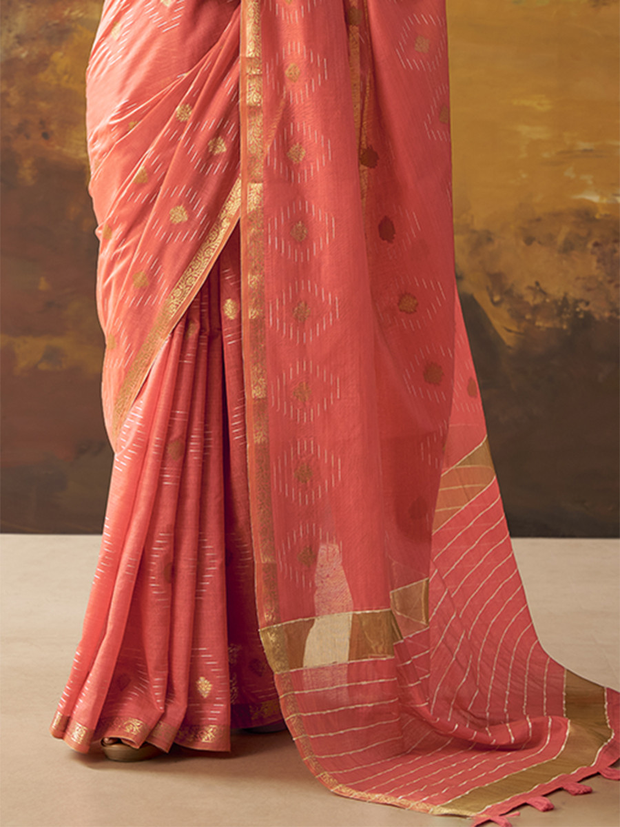 Gajri Modal Cotton Zari Weaving Wedding Reception Party Festival Casual Heavy Border Sarees