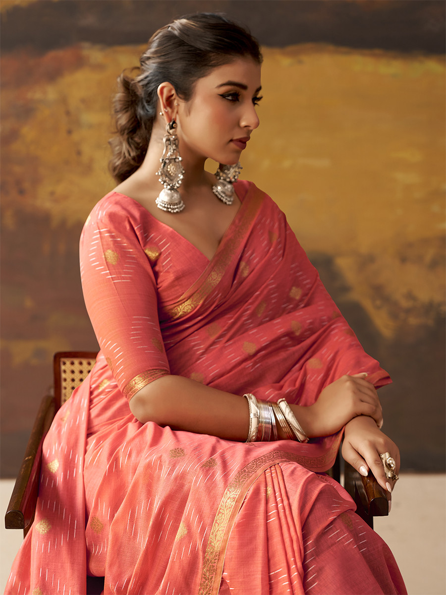 Gajri Modal Cotton Zari Weaving Wedding Reception Party Festival Casual Heavy Border Sarees