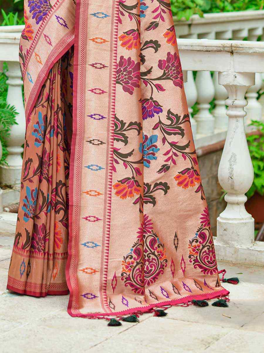 Gajri Paithani Silk Handwoven Wedding Festival Heavy Border Saree