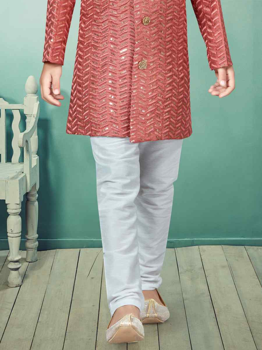 Gajri Settelite Silk Embroidered Party Festival Kurta Pyjama Boys Wear