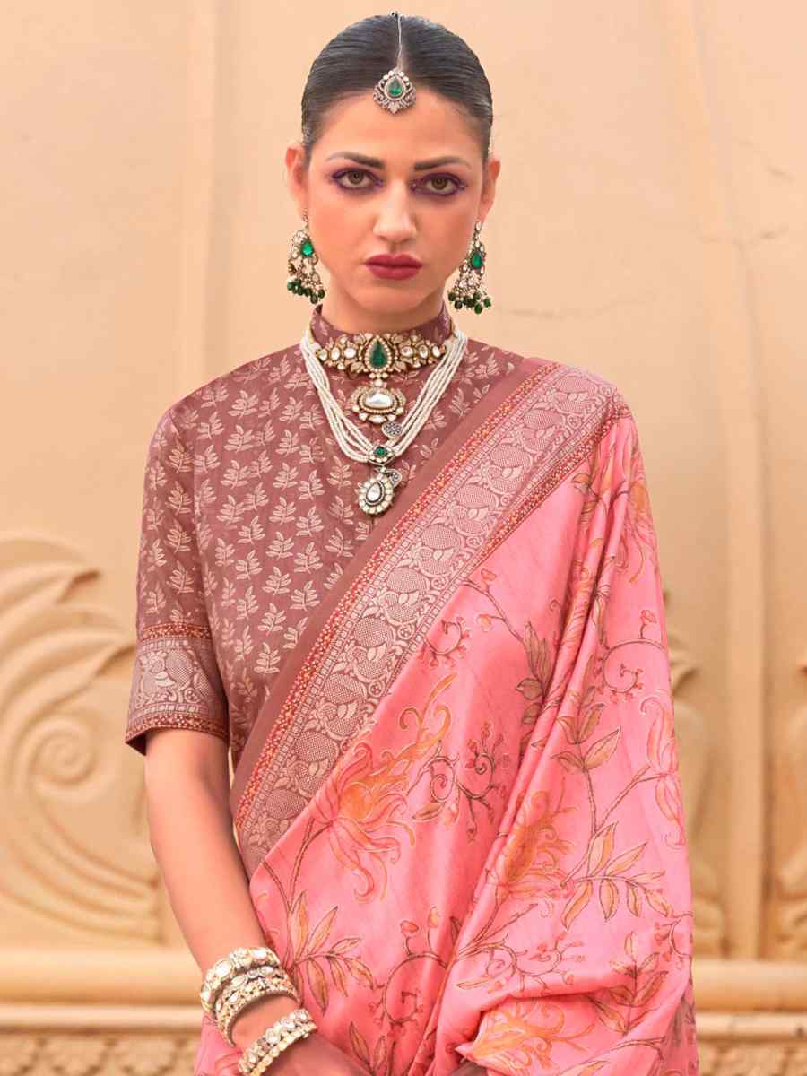 Gajri Super Silk  Handwoven Festival Casual Heavy Border Saree
