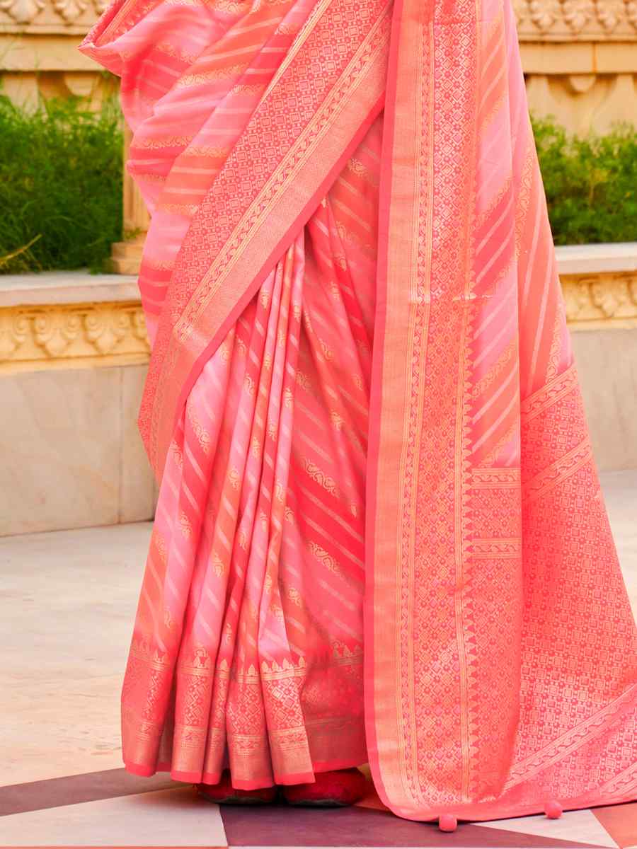 Gajri Super Silk Handwoven Festival Casual Heavy Border Saree