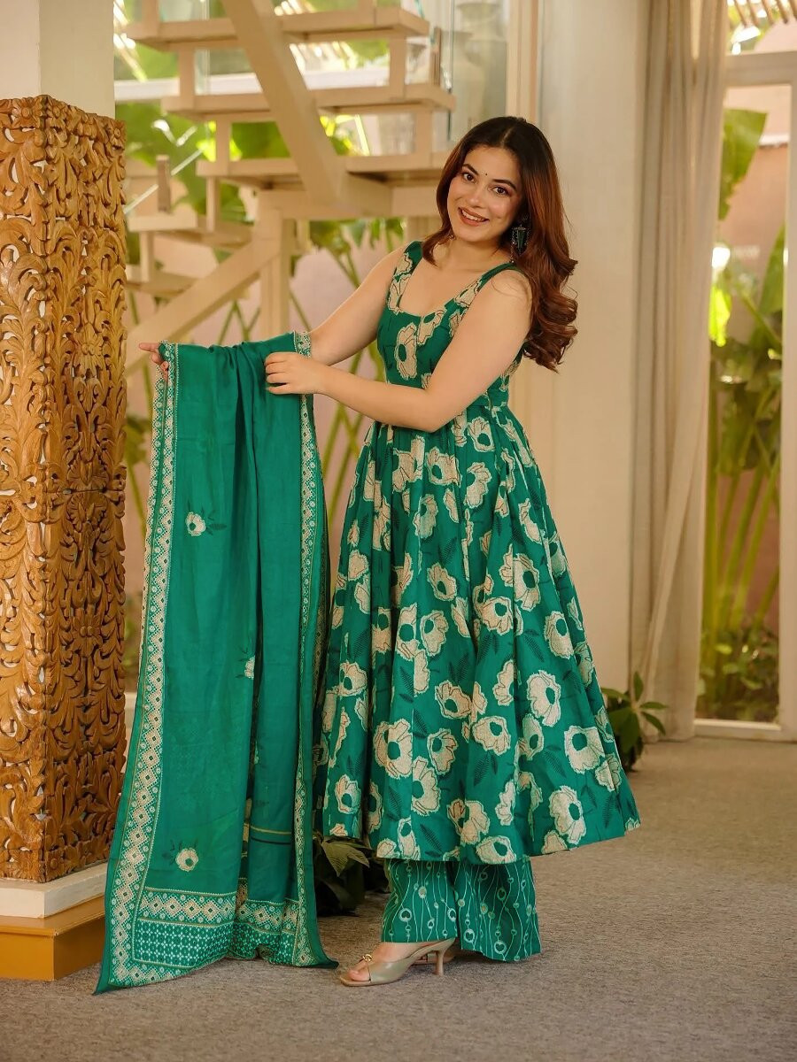 Geen Printed Wedding Party Festival Casual Ready Anarkali Palazzo Pant Salwar Kameez