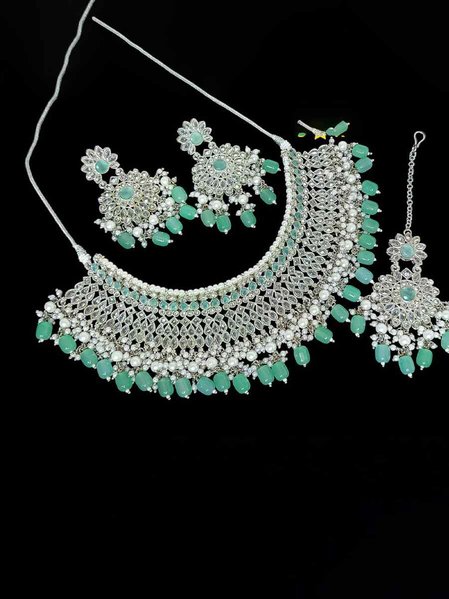 Gold Alloy Festival Wear Diamond Necklace