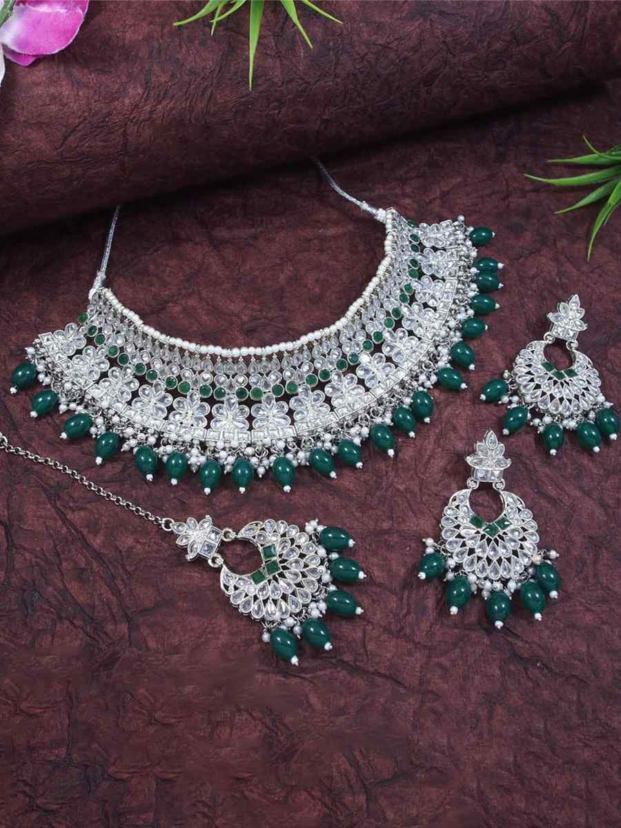 Gold Alloy Festival Wear Diamond Necklace