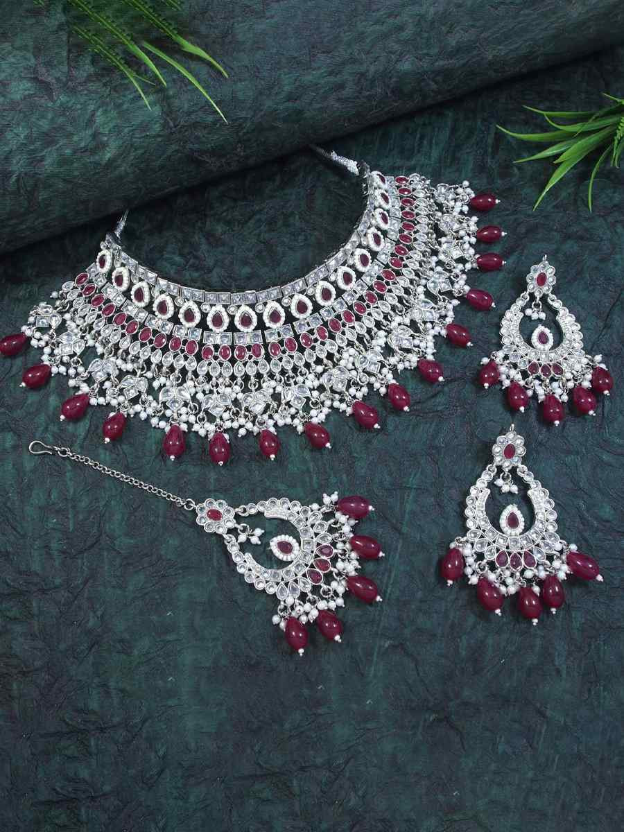 Gold Alloy Festival Wear Diamond Necklace