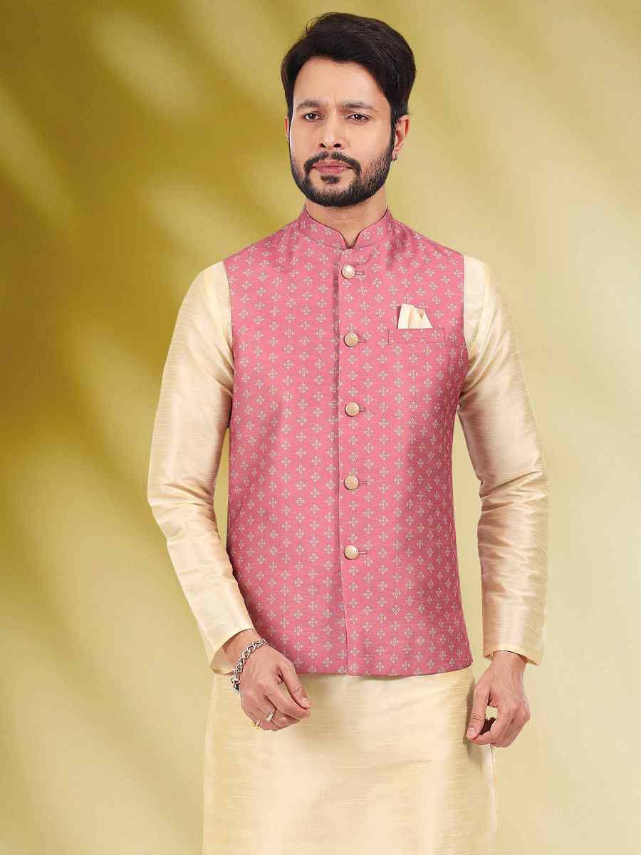 Gold Art Banarasi Silk Woven Festival Party Kurta