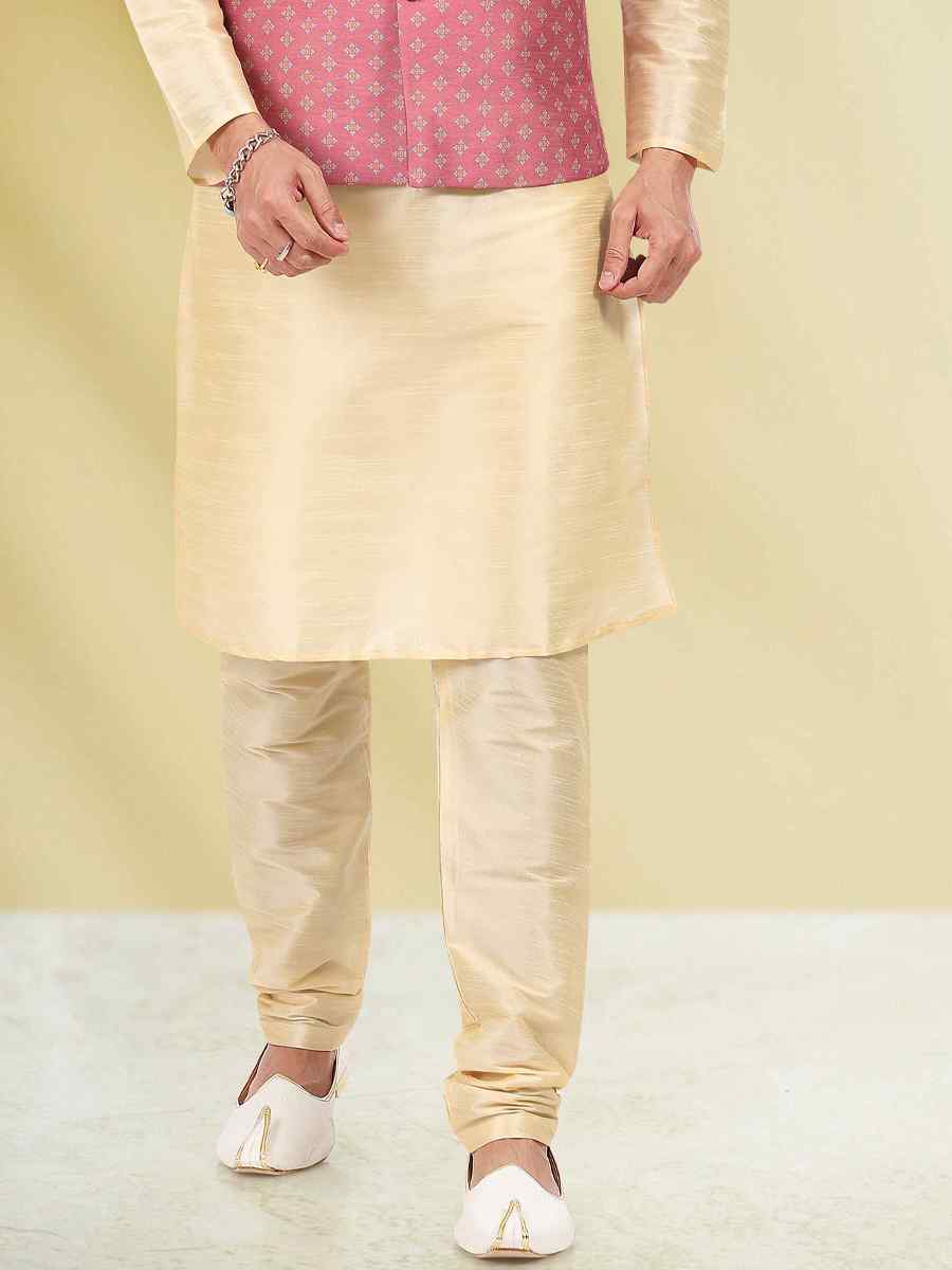 Gold Art Banarasi Silk Woven Festival Party Kurta