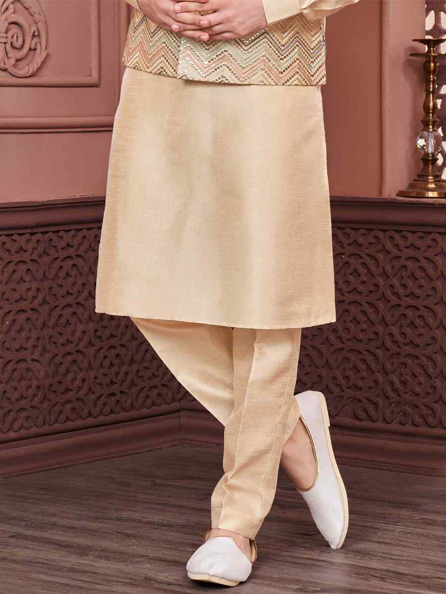 Gold Art Banarasi Silk Woven Festival Wedding Kurta