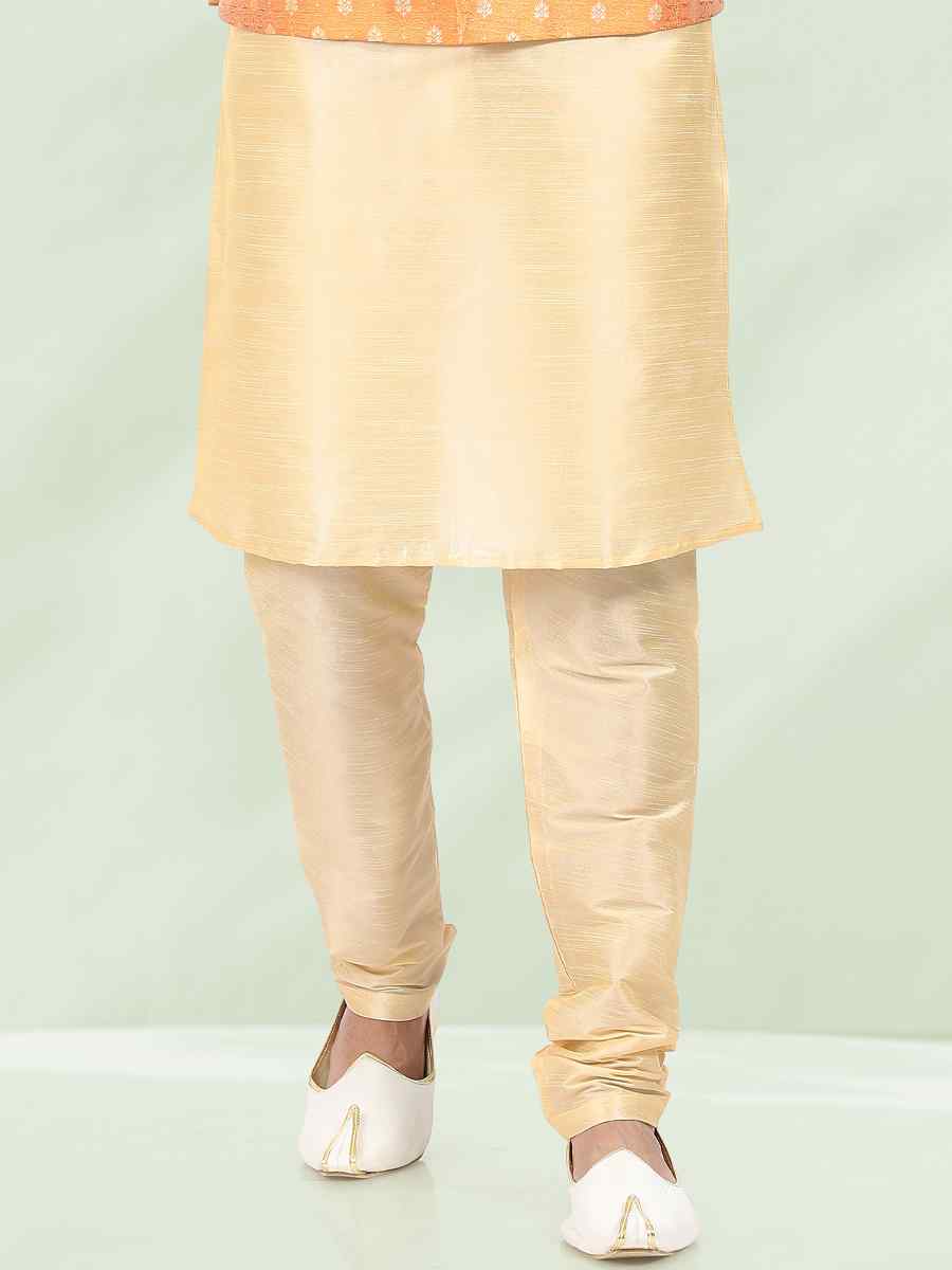 Gold Art Banarasi Silk Woven Festival Wedding Kurta