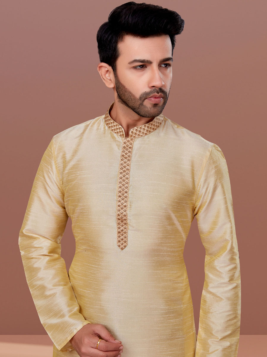 Gold Banarasi Dhupion Woven Festival Kurta