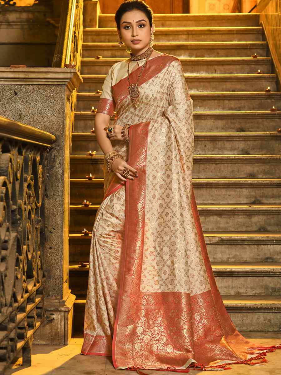 Gold Banarasi Silk Handwoven Wedding Festival Heavy Border Saree