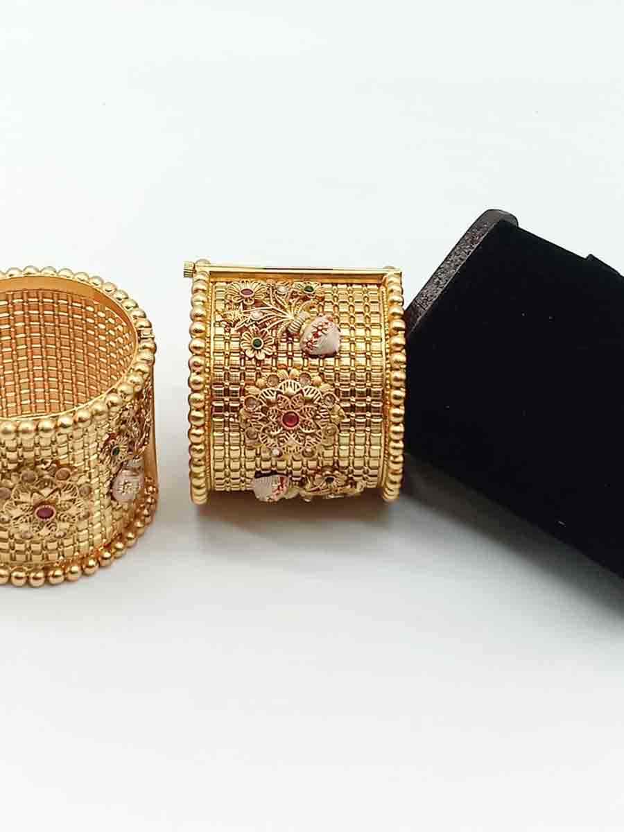 Gold Brass Traditional Wear Meenakari Bangles