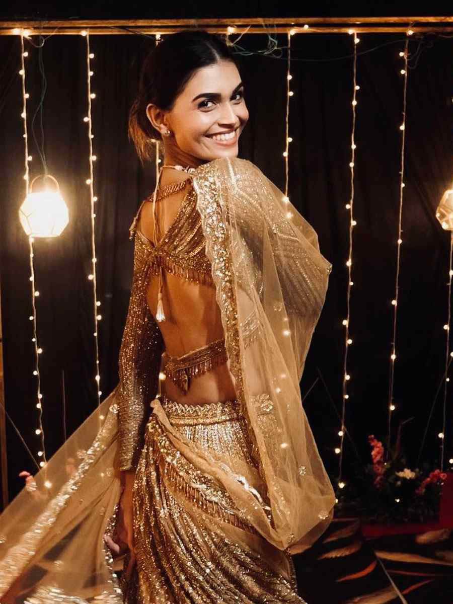 Gold Kasturi Silk Embroidered Bridal Wedding Reception Festival Heavy Border Lehenga Choli