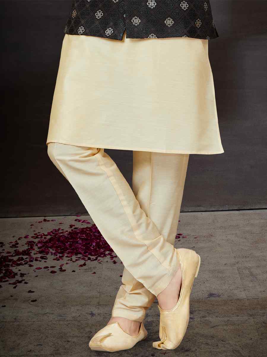 Gold Silk Dupion Woven Festival Wedding Kurta