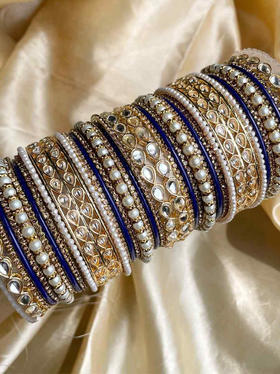 Golden Alloy Festival Wear Kundan Bangles