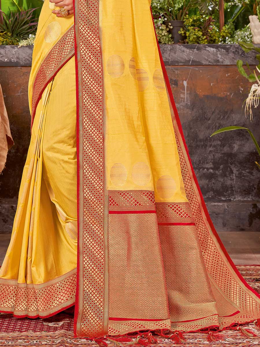 Golden Yellow Silk Handwoven Festival Saree