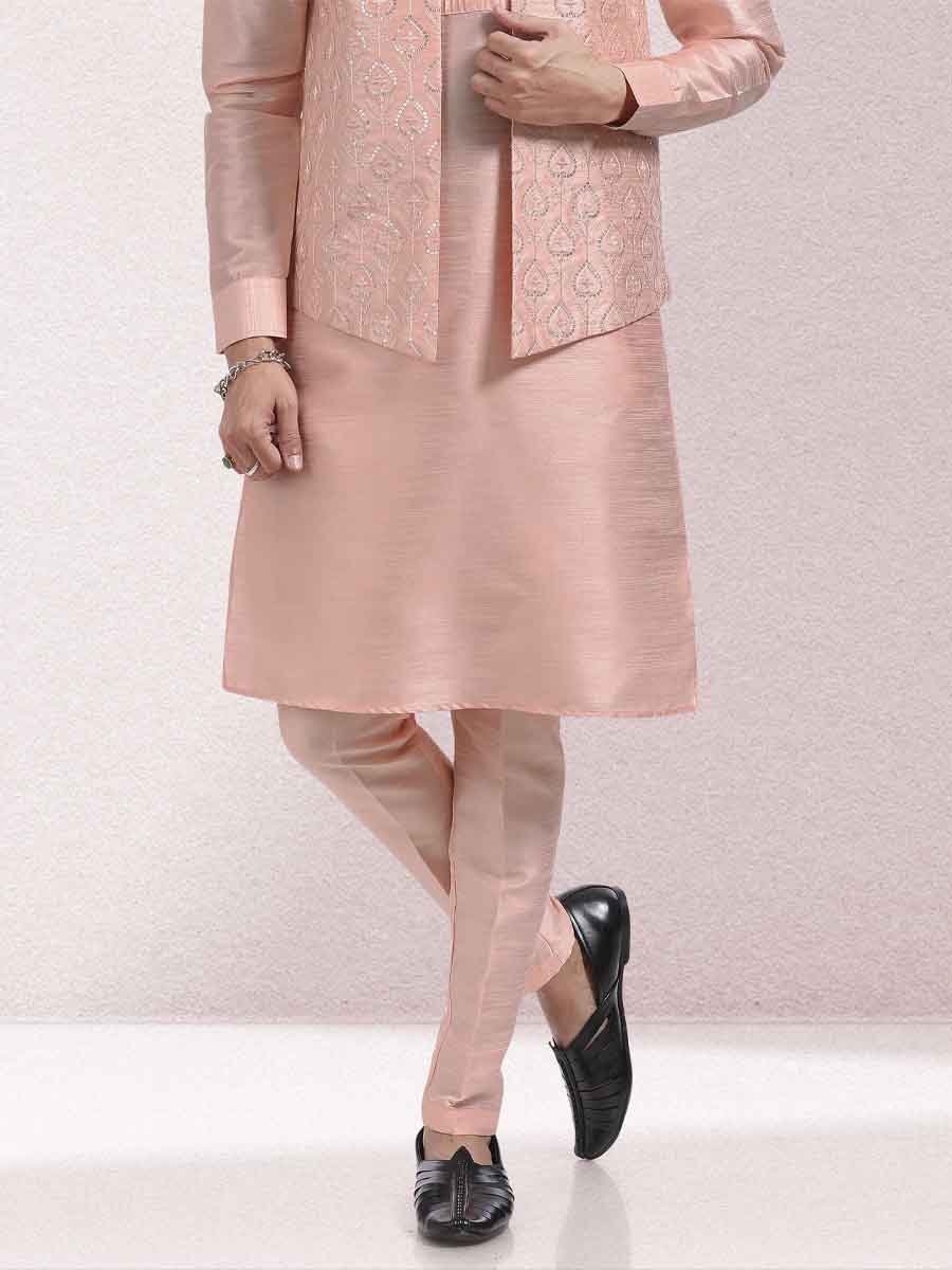 Gray Art Banarasi Silk Woven Festival Wedding Kurta